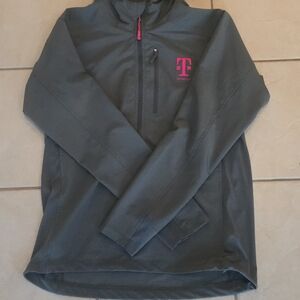 Gray Quarter-Zip Pullover with T-Mobile Pink Logo
